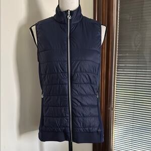Callaway | Navy Quilted Mix Media Vest Size S